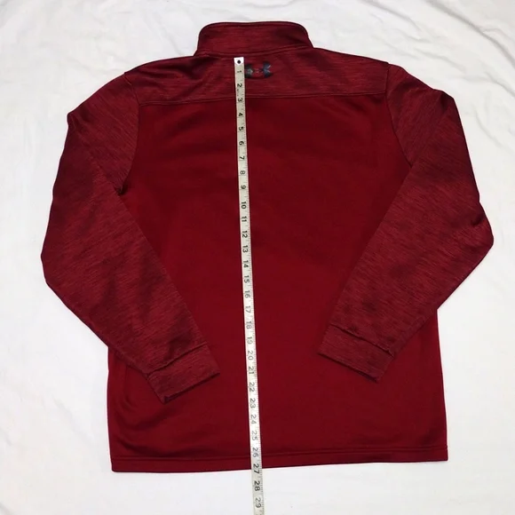 Men's Under Armour Large 1/4 Quarter Zipper Pullover Burgundy - Picture 6 of 6